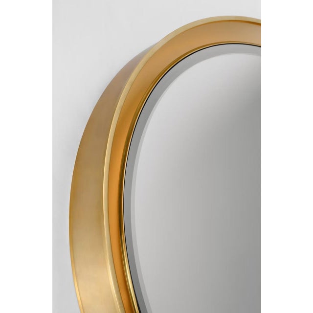 Metal Thomas O'Brien for Visual Comfort Signature Tricia 30" Illuminated Round Mirror in Hand-Rubbed Antique Brass For Sale - Image 7 of 11