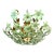 1970s Vintage Murano Style Hand-Painted Green Glass Floral Flush Mount Chandelier⁠ For Sale