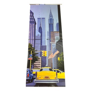 Mid-Century World Trade Center New York Poster from Paul Simmons, 1980s For Sale