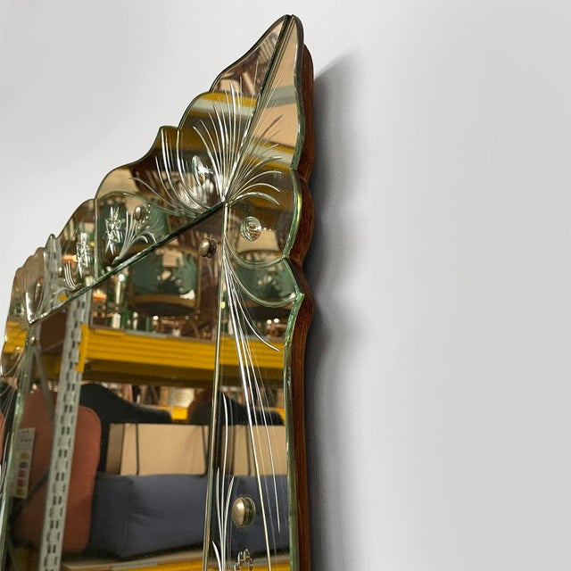 Italian Art Deco Mirror by Luigi Brusotti for La Permanente Mobili, 1940s For Sale - Image 6 of 15