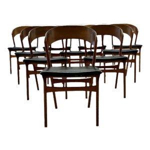Set of Ten Kai Kristiansen Style Mid-Century Modern Dining / Side Chairs, Danish