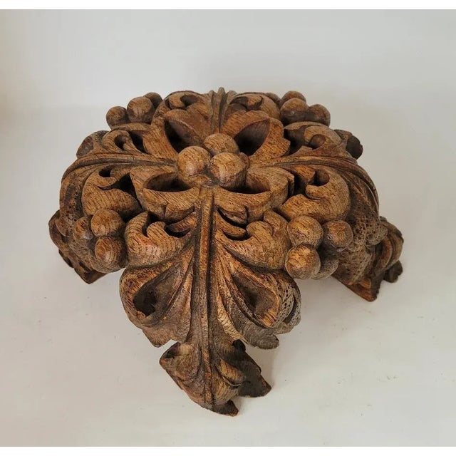Wood 19th C Hand Carved Architectural Wood Display Stand For Sale - Image 7 of 9
