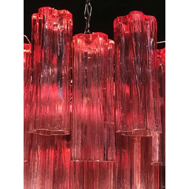Red Coral Murano Glass Tronchi Chandeliers, 1970, Set of 2 For Sale - Image 10 of 18