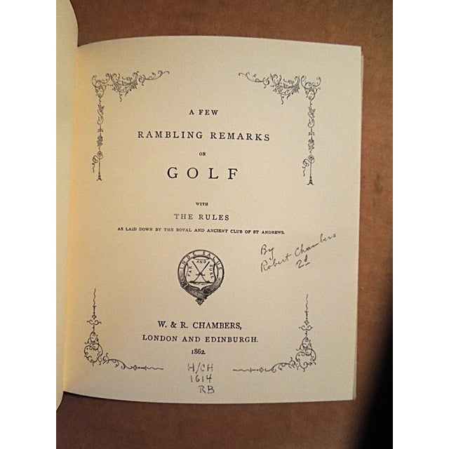 Brown 1983 Rules of the Thistle Golf Club and a Few Rambling Remarks on Golf: 2 Volumes For Sale - Image 8 of 9