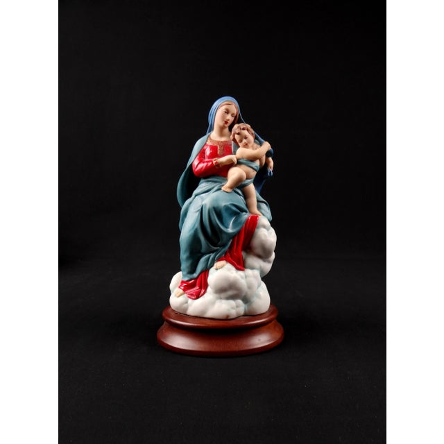 Ceramic Virgin and Child Statuette, 1980s For Sale - Image 6 of 12