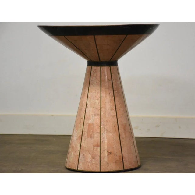 Modern Tessellated Stone and Brass End Table For Sale - Image 3 of 8