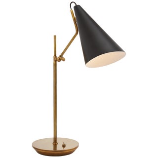 AERIN for Visual Comfort Signature Clemente Table Lamp in Hand-Rubbed Antique Brass with Black For Sale
