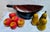 Mid Century Carved Wood Deep Leaf Shaped Bowl With Wood Fruit- 9 Pieces For Sale - Image 11 of 11