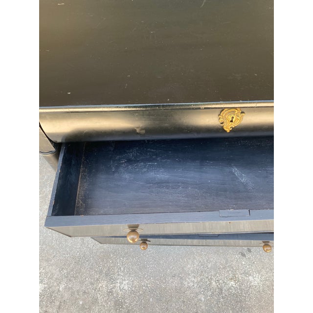 Vintage Ebony Black Dresser For Sale - Image 11 of 12