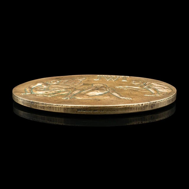 1960s 1960s Mid Century Vintage Centennial Medallion, American, Bronze, J Walter Thompson, Anniversary For Sale - Image 5 of 8