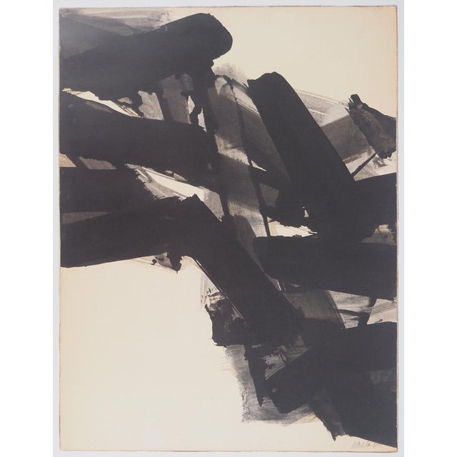 Pierre Soulages (1919-2022) Ink 1961 Poster published after the "Ink Painting 1961" by the Soulages Museum in Rodez,...