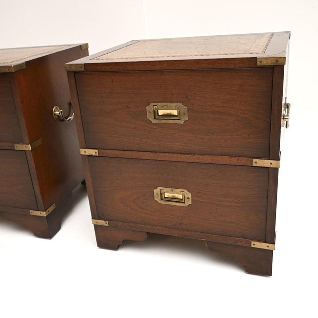 Antique Military Campaign Bedside Chests, 1930s, Set of 2 For Sale - Image 9 of 10