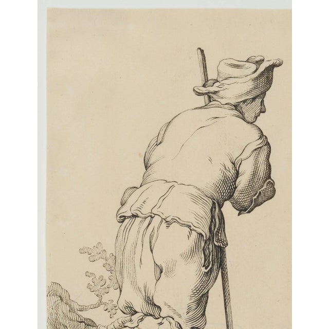 Johann Heinrich Wilhelm Tischbein, Shepherd with a Stick, 1790, Drawing For Sale - Image 3 of 5