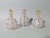 Set of 3 Italian Murano glass perfume bottles with pink and white filigrana, made in Italy circa 1960s This piece makes...
