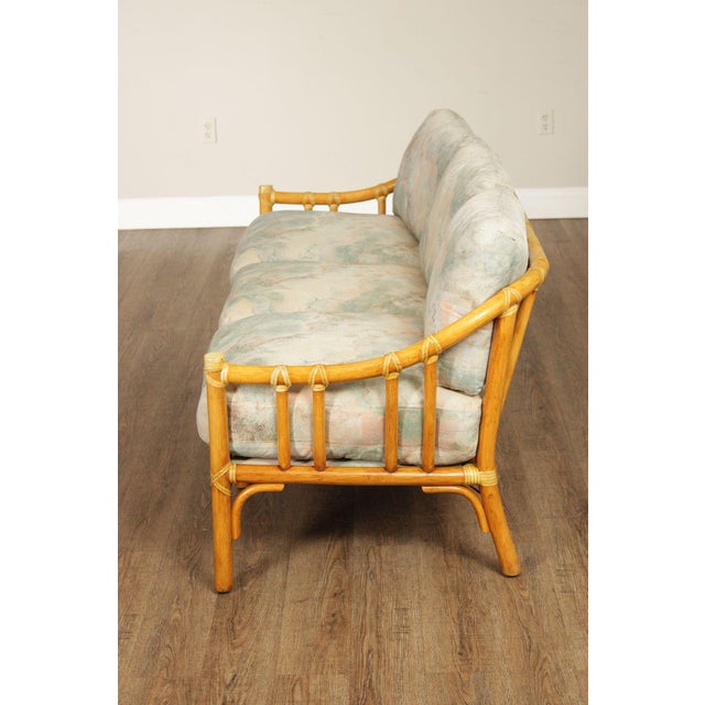 McGuire Organic Modern Rattan Three Cushion Sofa For Sale - Image 16 of 18