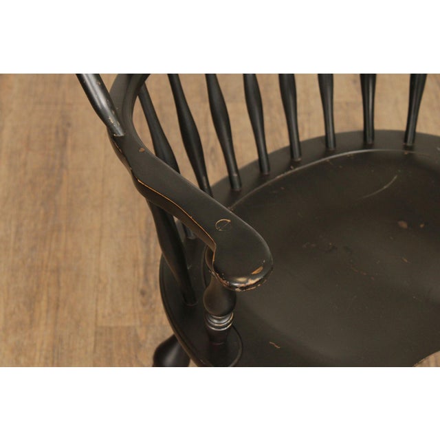 Nichols & Stone Nichols & Stone Pair of Ebonized Windsor Armchairs For Sale - Image 4 of 12
