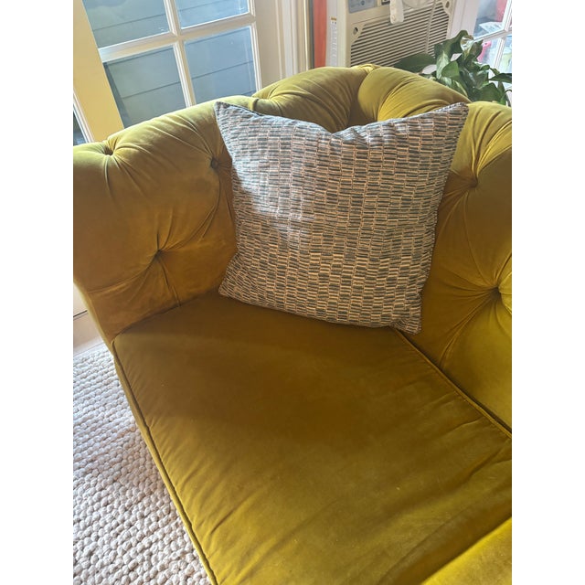 Dexter 92" Tufted Chesterfield Sofa, Velvet For Sale - Image 10 of 11