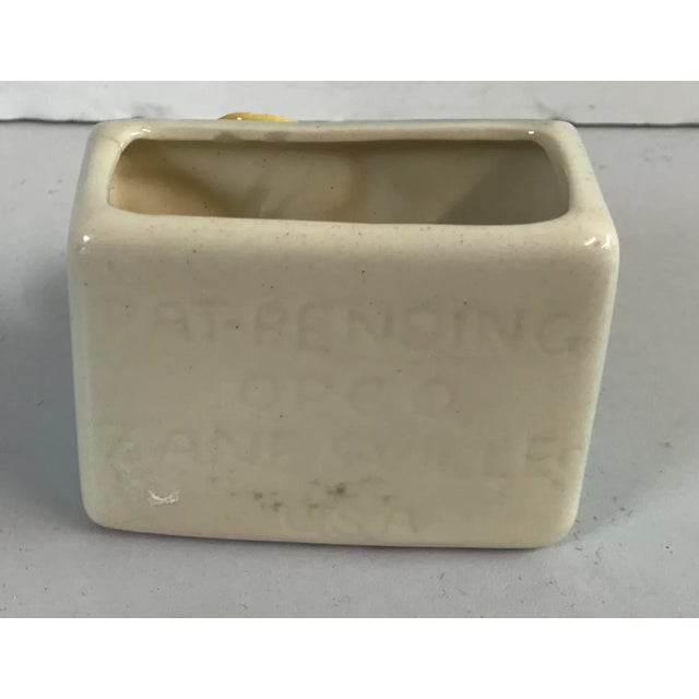 Turquoise Vintage Zanesville Usa Small Planter With Flower Design For Sale - Image 8 of 9