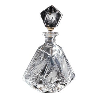 1930s Cut Crystal Decanter With Matching Stopper For Sale
