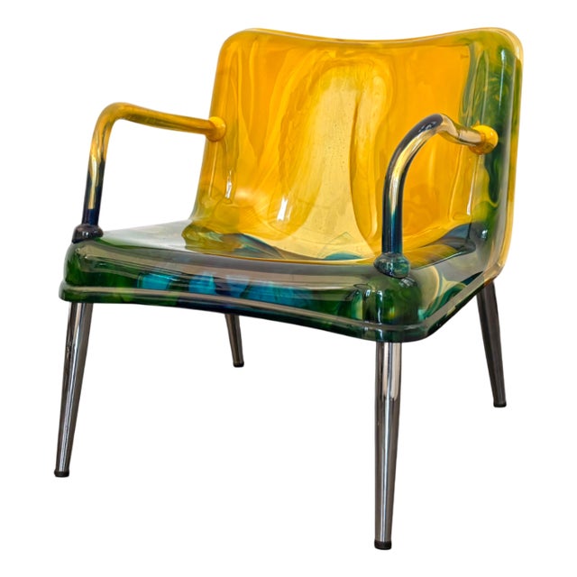 Armchair in Multicolored Resin by Pepe Tanzi, 1987 For Sale