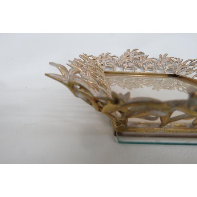 Metal Imperial Glass 4pc Ormolu Vanity Set With 2 Perfume Bottles 1 Tray 1 Box 4723b For Sale - Image 7 of 18