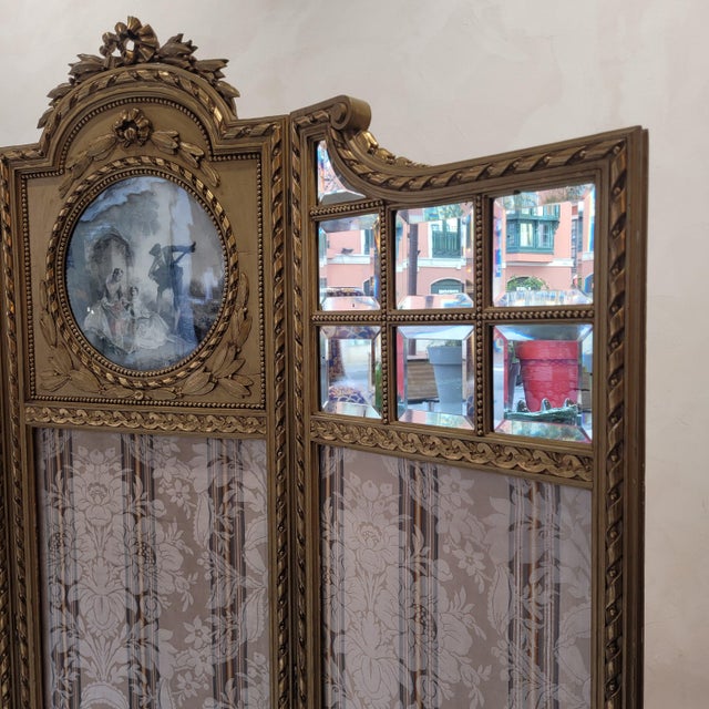 Napoleon III Screen in Goldenwood, France, 1890s For Sale - Image 6 of 18