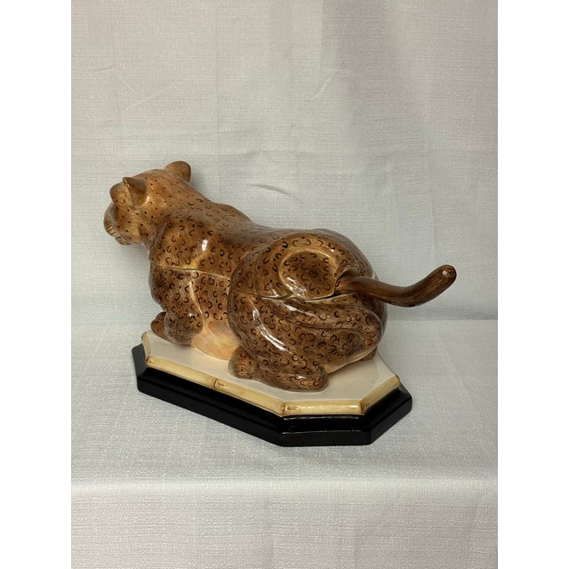 Tan Vintage Palm Beach Regency Raymond Waites "Empire" Leopard Tureen - Maximalist Jungle Chic For Sale - Image 8 of 12