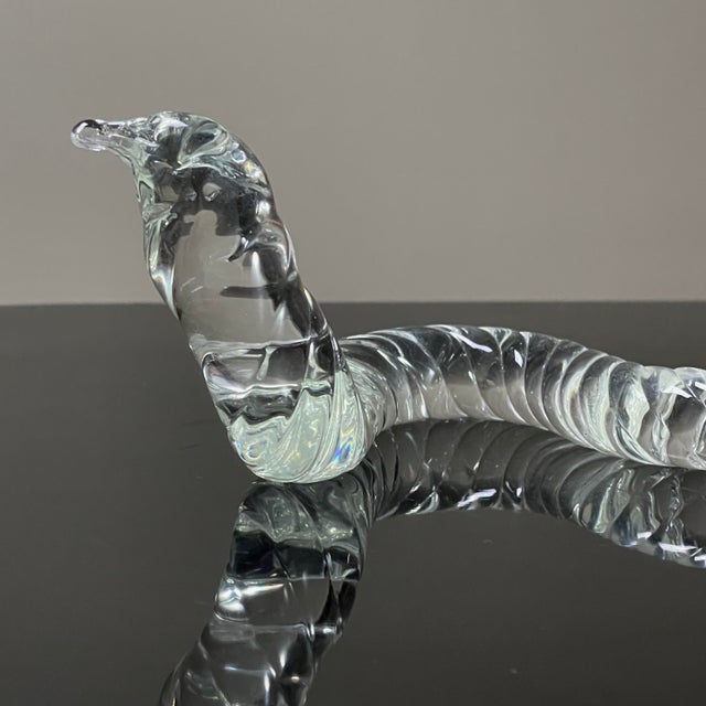 Vintage Studio Craft Italian Crystal Snake Sculpture | Chairish