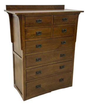 Mission Quarter Sawn Oak 8 Drawer Dresser - Walnut