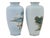 A pair of vintage Japanese cloisonne enamel vases dating to the mid 20th century, featuring a pale blue ground decorated...