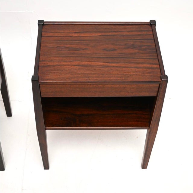 Vintage Danish Bedside Cabinets attributed to Poul Hundevad, 1960, Set of 2 For Sale - Image 9 of 11