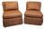 Pair of Drexel Heritage Oversized Slipper Lounge Chairs in Rust & Olive Stripe, 2006 For Sale