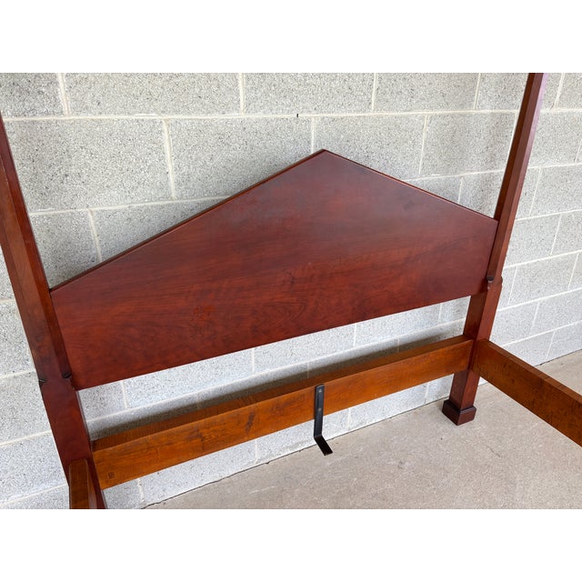 American Irion Custom Tiger Maple Shaker Style Poster Full Bed Frame For Sale - Image 3 of 9