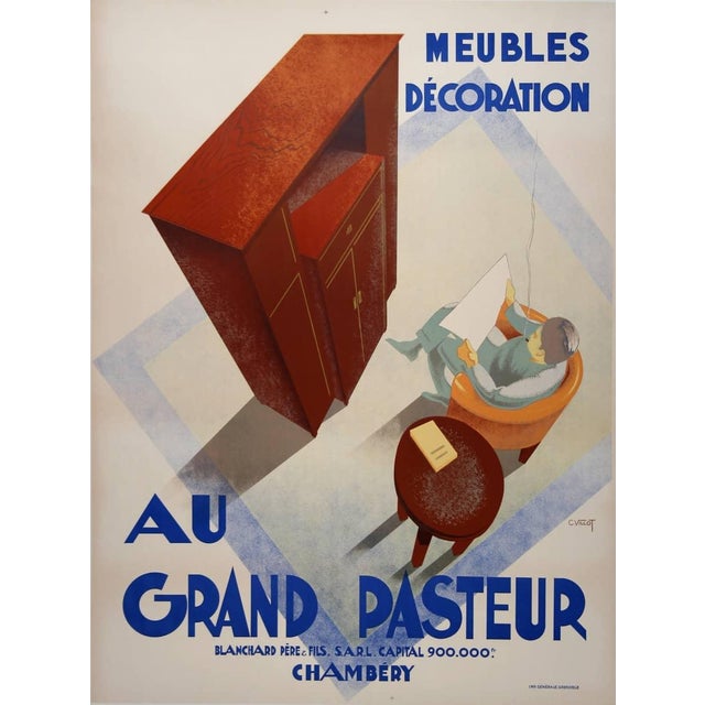 Mid-Century Modern 1930s Grand Pasteur Mid-Century Modern Poster For Sale - Image 3 of 3