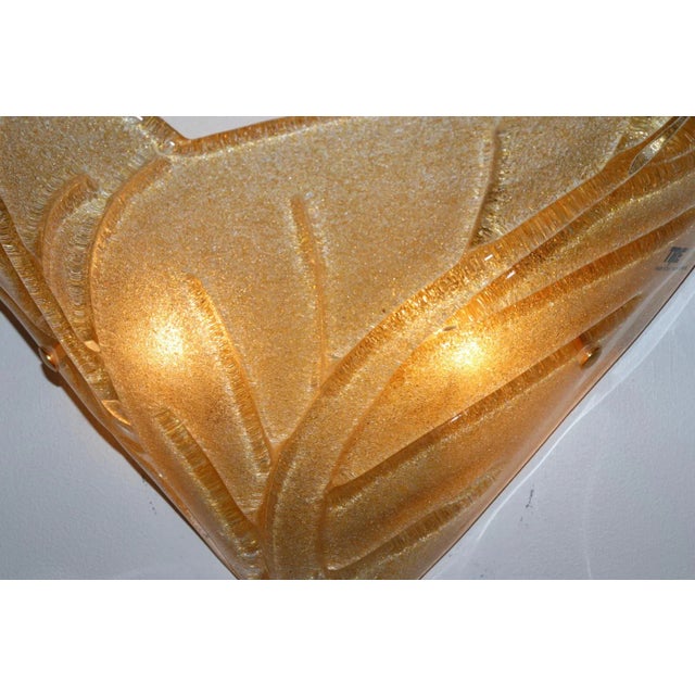 Glass Vintage Amber Murano Glass Wall Lamp For Sale - Image 7 of 12