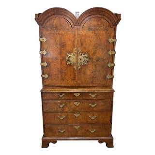 Early 18th Century English Queen Anne Walnut Cabinet on Chest, C. 1710 For Sale