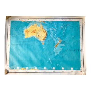 Vintage Army Map Service Large Australia & New Zealand • Large Mid-Century Ams Wall Decor • 55" X 40" - Military Cartographic Print For Sale