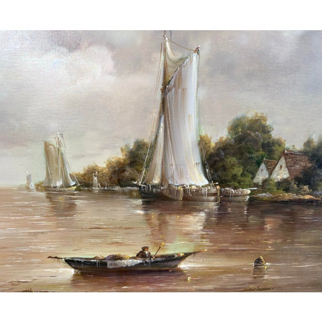 Late 20th Century Late 20th Century Jean Laurent Oil Painting on Canvas For Sale - Image 5 of 8