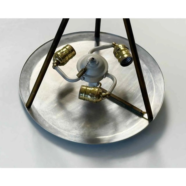 Vintage mid century brass floor lamp designed by TH Robsjohn Gibbings for Hansen Lighting. Three bulb sockets. Lamp has...