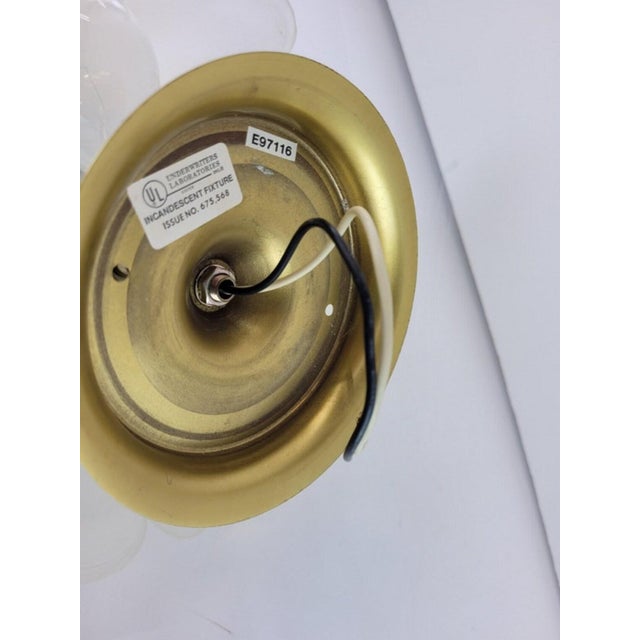 Vintage Gold Metal & Frosted Glass Slip Shade Tulip Flower Globe