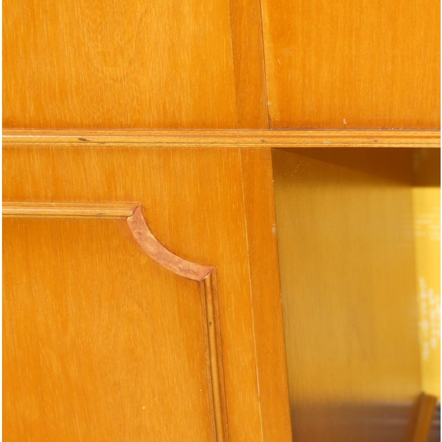 Edwardian English Desk in Yew Wood and Green Embossed Leather Top, 1960s For Sale - Image 15 of 16
