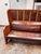 Wood Antique High-Back Oak + Leather Settle Bench For Sale - Image 7 of 12