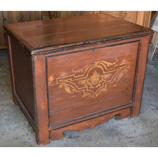 Rustic Painted Country Hope Chest For Sale - Image 3 of 5