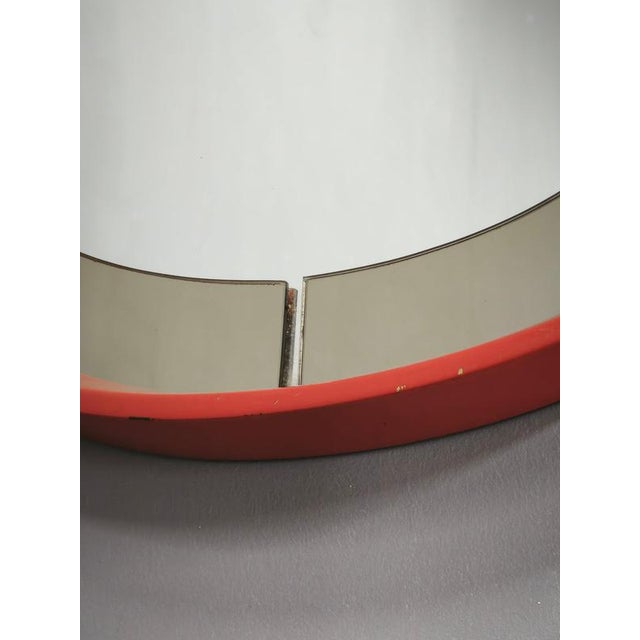 Italian Space Age Round Red Lacquer and Smoked Glass Mirror, 1970s For Sale - Image 4 of 10