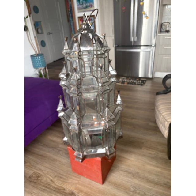 Very large mortician chandelier has a good bit of age and originally had a dome bottom which has been removed giving a...