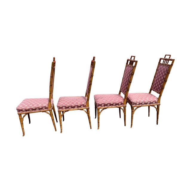 Mid 20th Century Faux Bamboo Dining Chairs Set of 4 Chairish