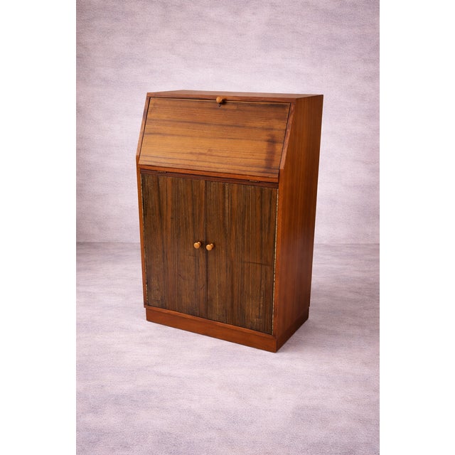 Mid-Century Modern Teak and Walnut Bureau Desk by Morris of Glasgow, 1970s For Sale - Image 12 of 12