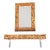 Rare Vintage Burnt Bamboo Floating Console Table and Wall Mirror For Sale
