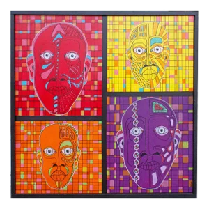 Signed Mixed Media on Canvas Abstract Painting by R. A. Buys