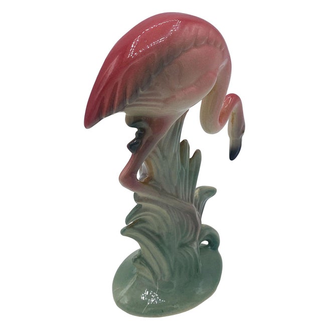 1950s Mid-Century Pink Drinking Flamingo Ceramic Tabletop Sculpture Set by Brad Keeler, 2 Pieces For Sale - Image 12 of 16